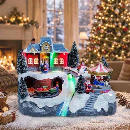 moments in time animated moving train carousel musical, package contents