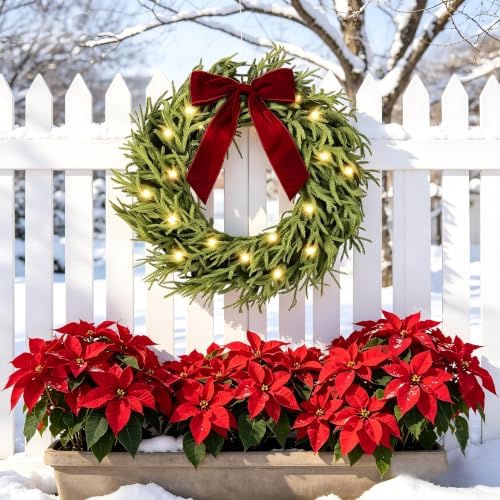hiptree 30 inch lighted real touch norfolk christmas, front angle view