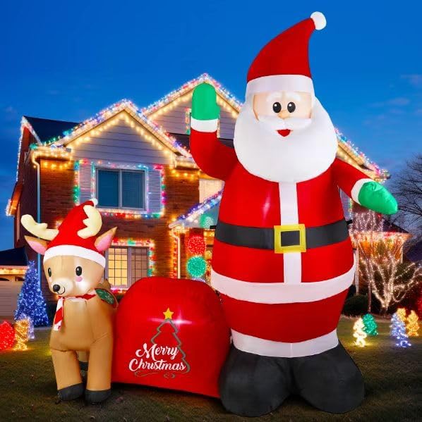 7ft christmas inflatable santa clau built-in led lights, main product view