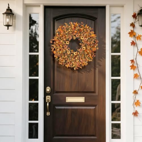 ghrdopy 24 inch fall wreath front door, artificial, package contents