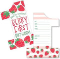 Big Dot of Happiness Berry First Birthday - Sweet Strawberry - Shaped Fill-In Invitations - Fruit 1st Birthday Party Invitation Cards with Envelopes - Set of 12