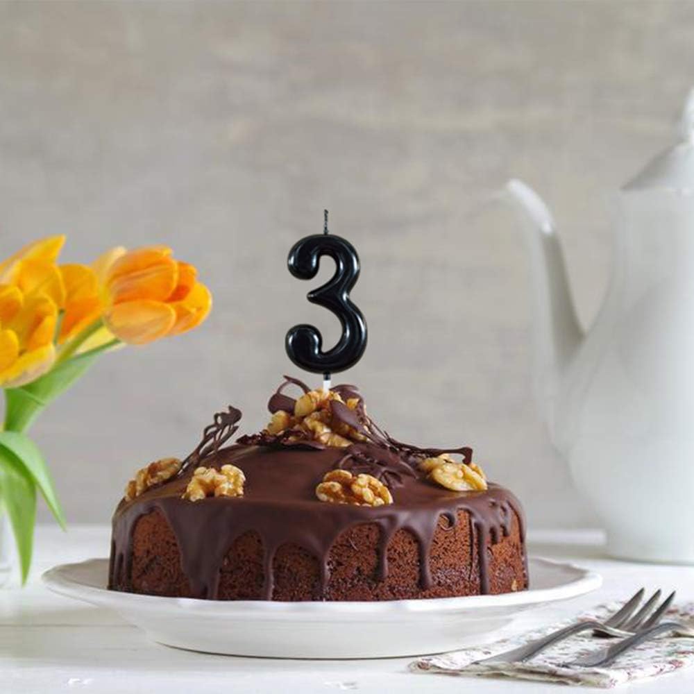 Black Number 1 Birthday Candles 1st One First Year Bady Roman Numberal Cool Cake Happy Candle for Kids Men Women No 10 11 12 13 14 15 16 17 18 19
