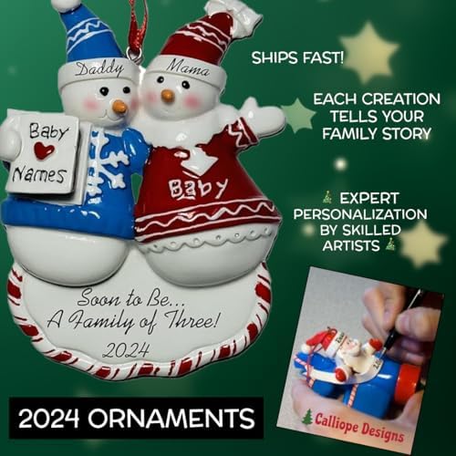 Customized and Personalized Christmas Ornament - Family of 2-6 with Two Pets - Select 2 of The 25 Different Dogs and Cats to Design Your Own Made to Order Gift (Family of 2)