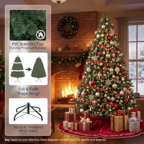 gaomon 6ft prelit wide fraser fir artificial christmas showing dimensions