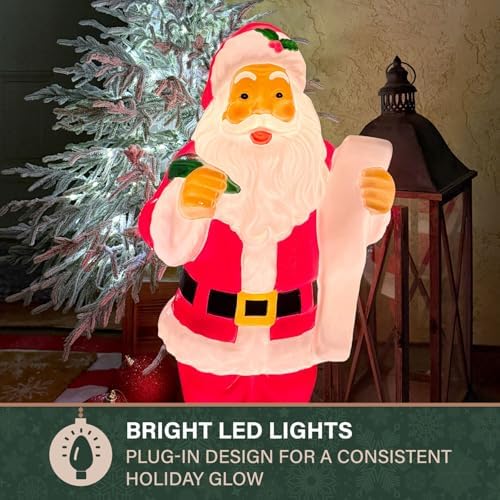 fraser hill farm 33” santa holding list blow, front angle view
