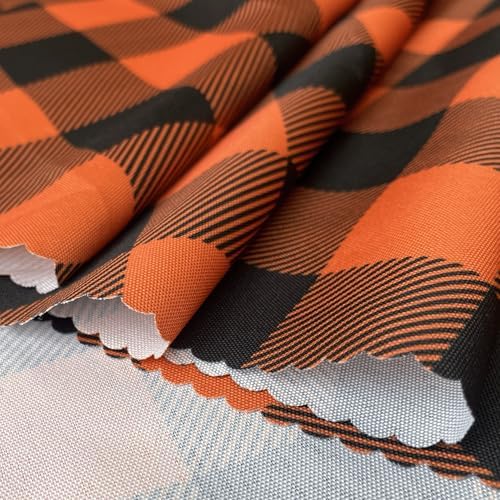 Waterproof Plaid Tablecloth Fabric - Round 108 Inch Classic Gingham Checker T...