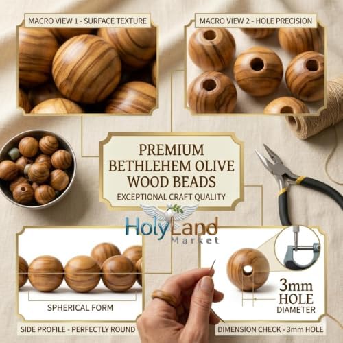 holy land market olive wood beads 10mm, 1000, package contents