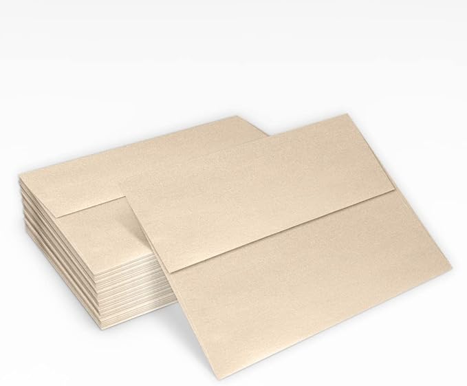 LUXPaper A7 Invitation Envelopes | Peel & Press | 5 1/4" x 7 1/4" | Taupe Metallic | 80lb. Text | 50 Qty