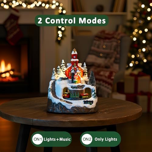 animated musical christmas village choir figurines christmas collectibles on a desk or shelf