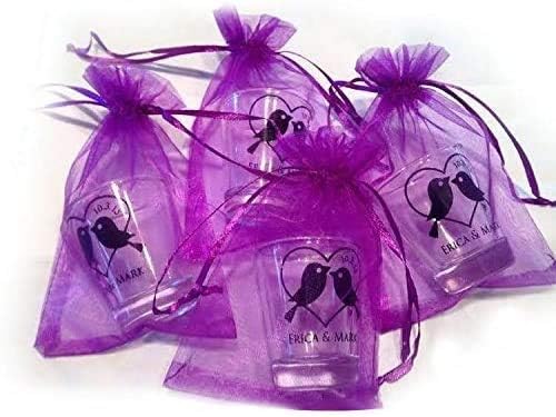 G2PLUS Purple Organza Bags 4x6 in, 100PCS Drawstring Organza Bags, Sheer Mesh Jewelry Pouches, Lavender Wedding Party Festival Gift Bag Candy Pouches for Mother's Day, Party Favors