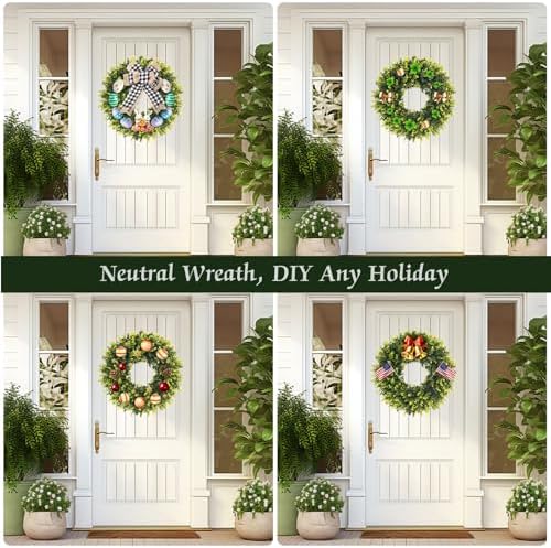 set of 2, 20‘’ boxwood wreath for front showing dimensions