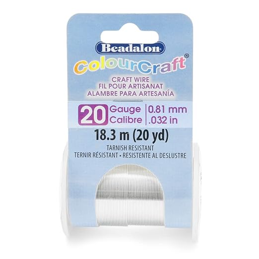 Beadalon ColourCraft Wire, 20 Gauge, Silver Plated, 15 yd Spool