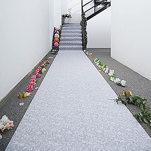 BalsaCircle 50 feet White Lace Floral Aisle Runner - Wedding Ceremony Engagem...