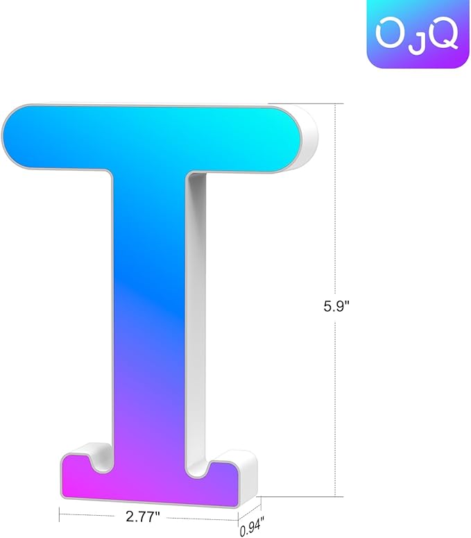 OJQ Light Up Letters LED Letter - Marquee Letters Room Decor Alphabet Letter Music Sync Color Change Colorful - Christmas Birthday Gifts for Girl - Teen Girls Gifts Party Home Wall Decor