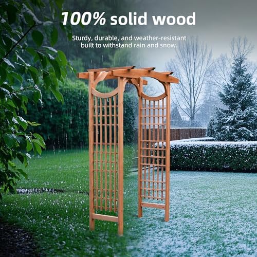 solid fir wood garden arch trellis for climbing on a desk or shelf