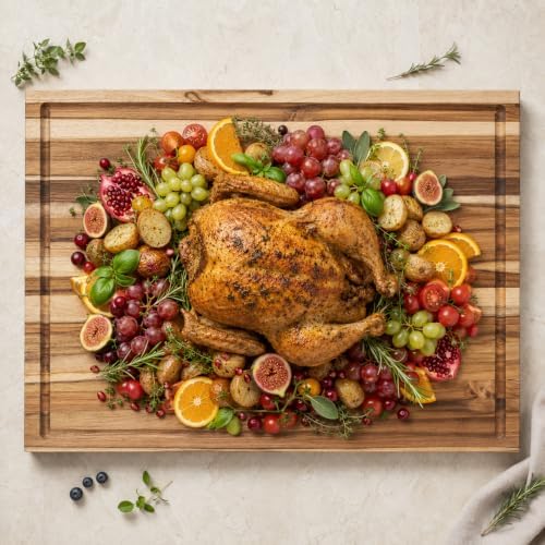 teak wood cutting board for kitchen, 18x14 inch, view 9