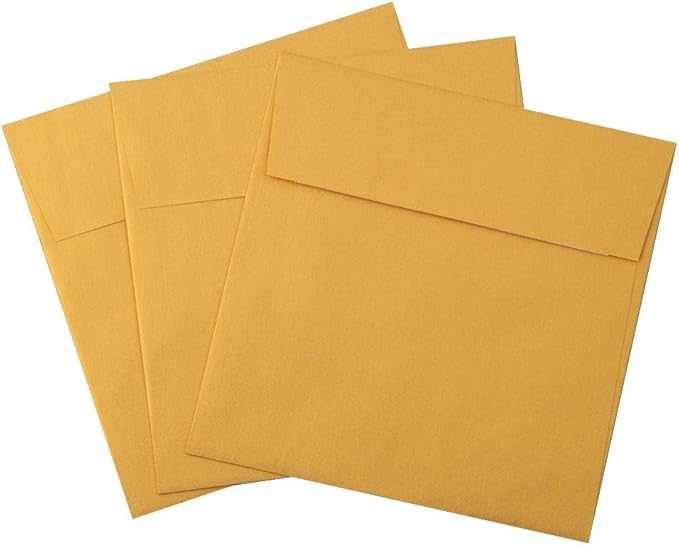LUXPaper Square Invitation Envelopes | Peel & Press | 5 3/4" x 5 3/4" | Gold Metallic | 80lb. Text | 50 Qty