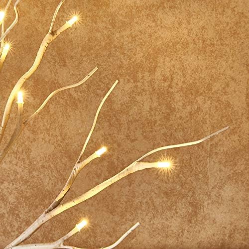 hairui pre-lit tabletop birch tree with timer 24led shown in use