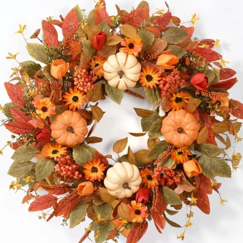 waipfaru 26" fall wreaths for front door outside, package contents