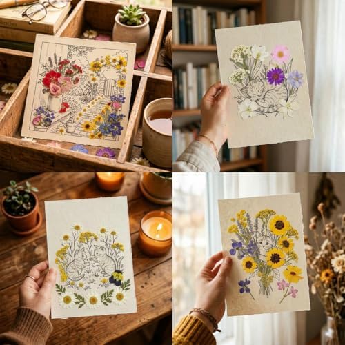 Dried Flowers for Resin, 106pcs Natural Flowers and Leaves Compressed | Vacuum Packed DIY Pressed Flowers for Epoxy, Jewelry, Candles, Soap, Nail Production