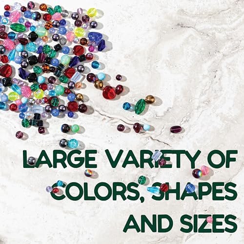 one pound assorted glass beads for jewelry making, side view