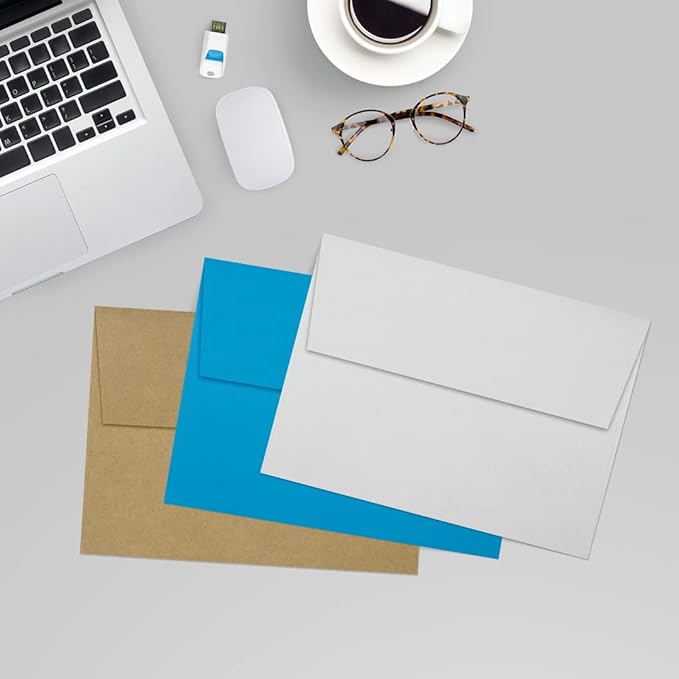 LUXPaper A7 Invitation Envelopes | Peel & Press | 5 1/4" x 7 1/4" | Gray | 80lb. Text | 100% Cotton | 50 Qty