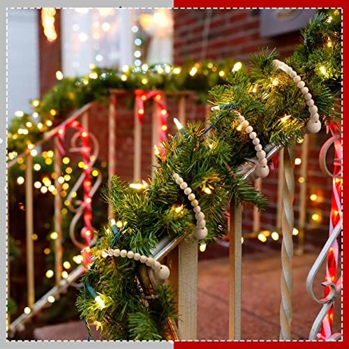 yinder 4 pcs christmas wood bead garland 48 on a desk or shelf