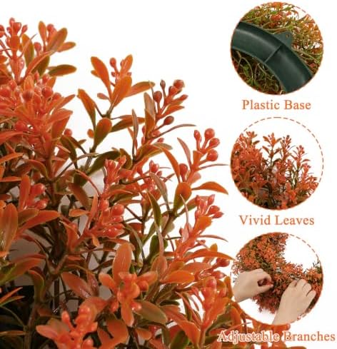 u'artlines 17" fall front door boxwood wreaths, artificial shown in use