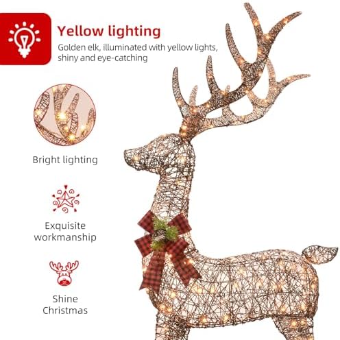 hoyechi 6.5 ft oversized christmas decorations outdoor lighted, front angle view