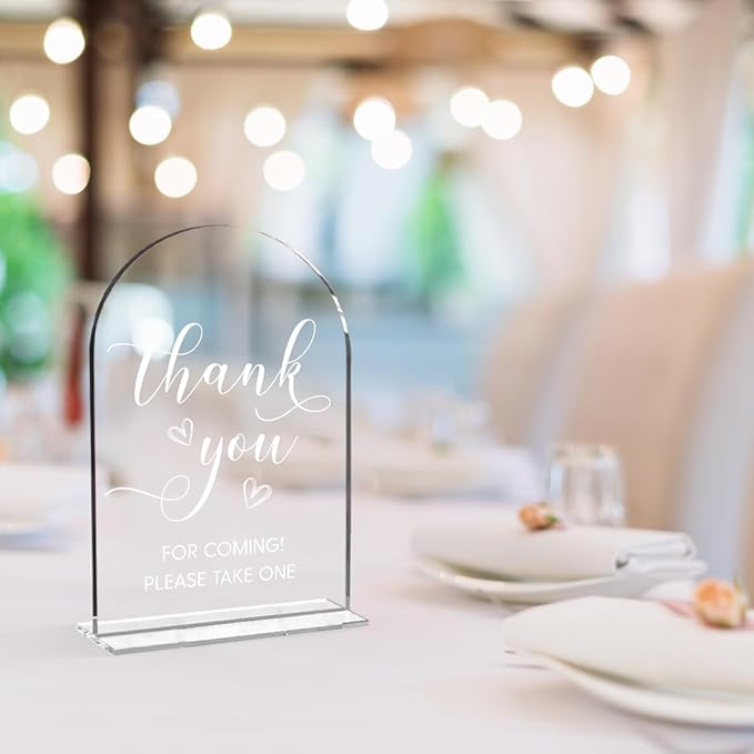 Wedding Sign，Thank You For Coming Sign，Kids Wedding Activities Acrylic Plaque, Wedding Favors For Kids, Please Help Yourself Sign, Wedding Signs For Ceremony And Reception 5 x 7 Inch (White)