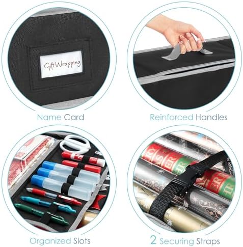 hearth & harbor wrapping paper storage container with, side view
