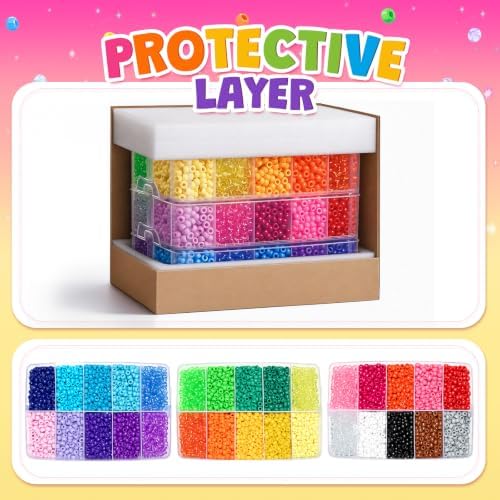 umikk 10000pcs pony beads, 30 colors plastic kandi showing dimensions