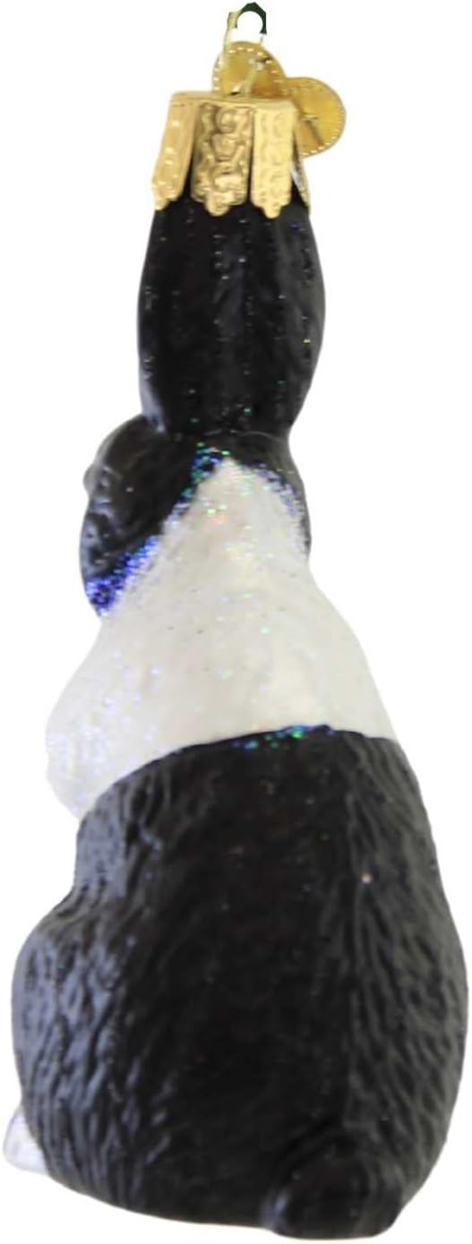 Old World Christmas Dutch Rabbit Glass Blown Ornament for Christmas Tree, Handcrafted Holiday Decoration, Wildlife Animal Collection