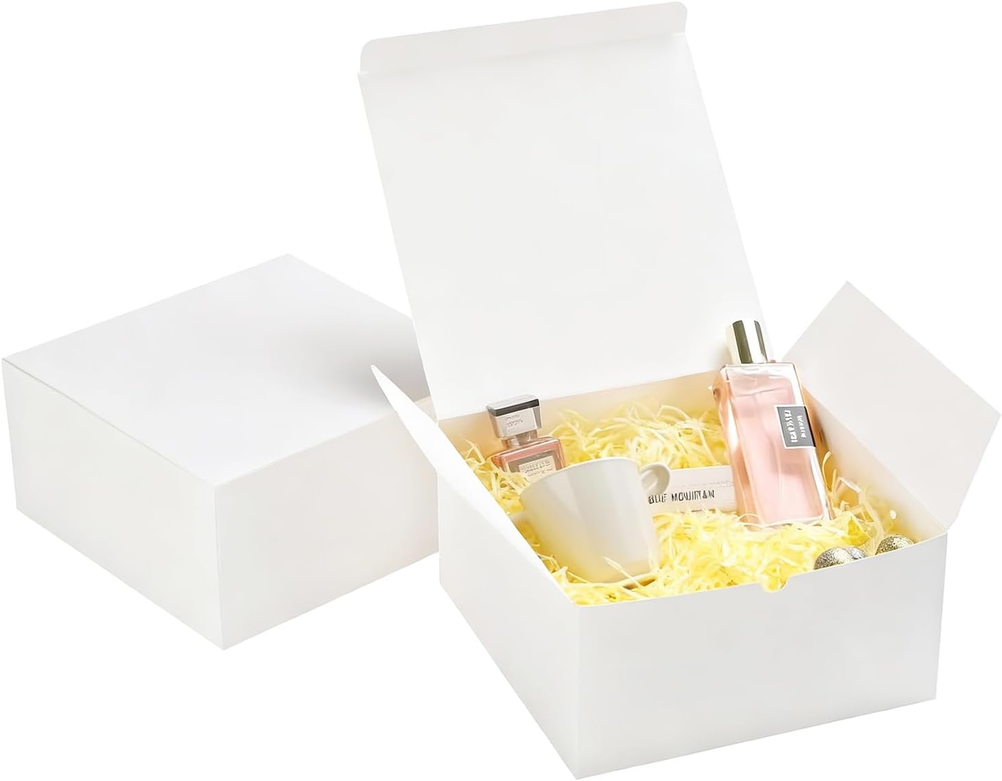 Frantis 12 Pack White Gift Boxes, 8x8x4in Gift Box with Lids, DIY Bridesmaid Proposal Box, Recyclable,Foldable Box for Wedding, Party Favors