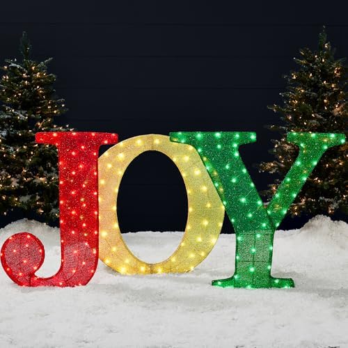 best choice products 3-piece christmas joy yard decoration, main product view
