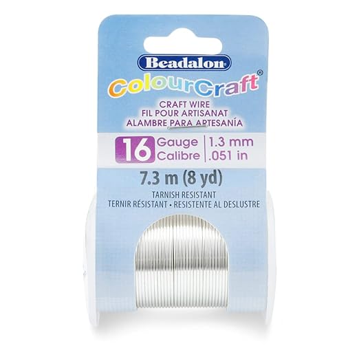 Beadalon ColourCraft Wire, 16 Gauge, Silver Plated, 8 yd Spool