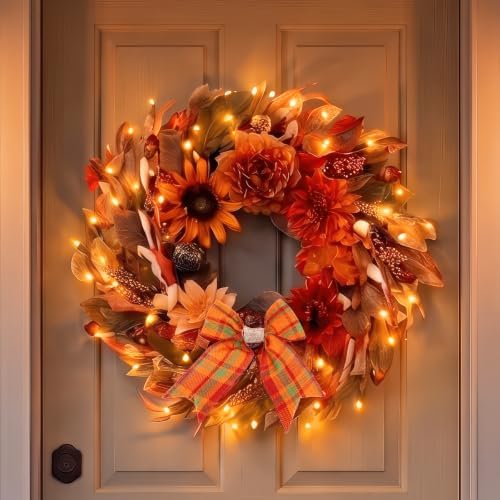 fall wreaths for front door, 24 inch fall, main product view