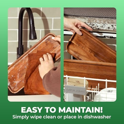 large solid acacia wood serving trays (17 x, package contents