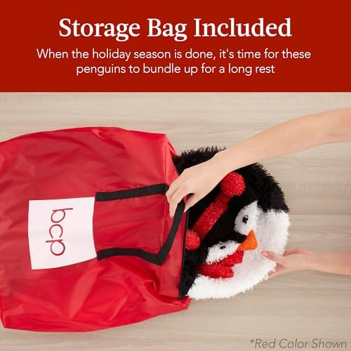 best choice products 2-piece lighted penguin family, 3ft on a desk or shelf