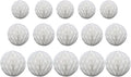 15pcs Honeycomb Ball Decorations - 4' 6' 8' Tissue Pom Pom Hanging Balls for Parties, Baby Showers, Birthdays & Weddings (White)