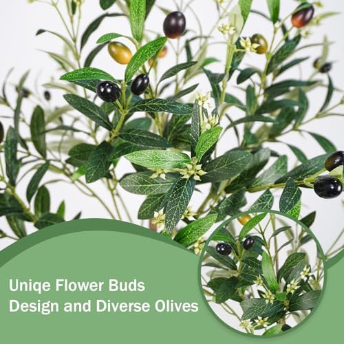 caxchiling large artificial olive tree 6ft, indoor outdoor showing dimensions