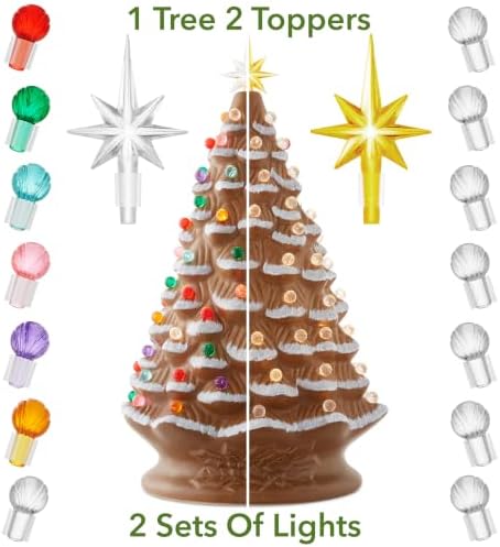 casafield hand painted ceramic christmas tree, gingerbread 18-inch shown in use
