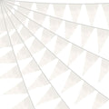 40M/130FT White Triangle Pennant Banner Flag Metallic Fabric Bunting Garland for Christmas Graduation Wedding Engagement Anniversary Bachelorette Birthday Bridal Shower Valentines Hen Party Supplies