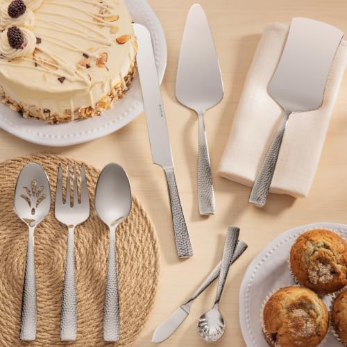 Hudson Essentials Hammered 18/10 Stainless Steel Hostess Serving Utensil Set,...