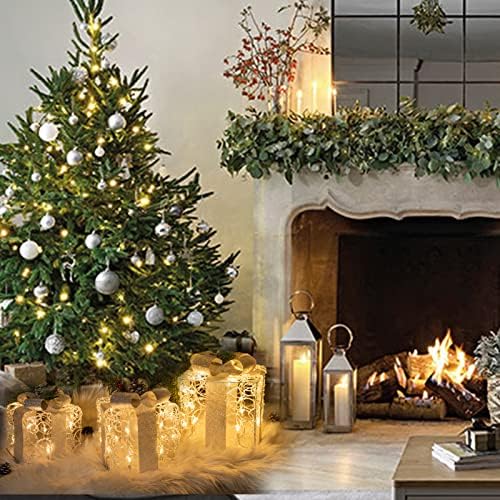 vanthylit christmas lighted gift boxes, set of 3, side view