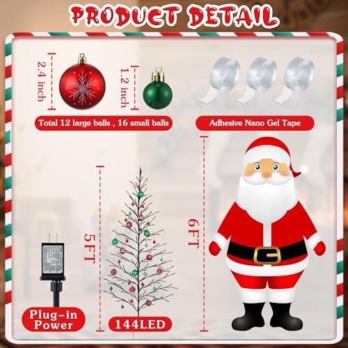 5 ft 144 led lighted wall christmas tree shown in use
