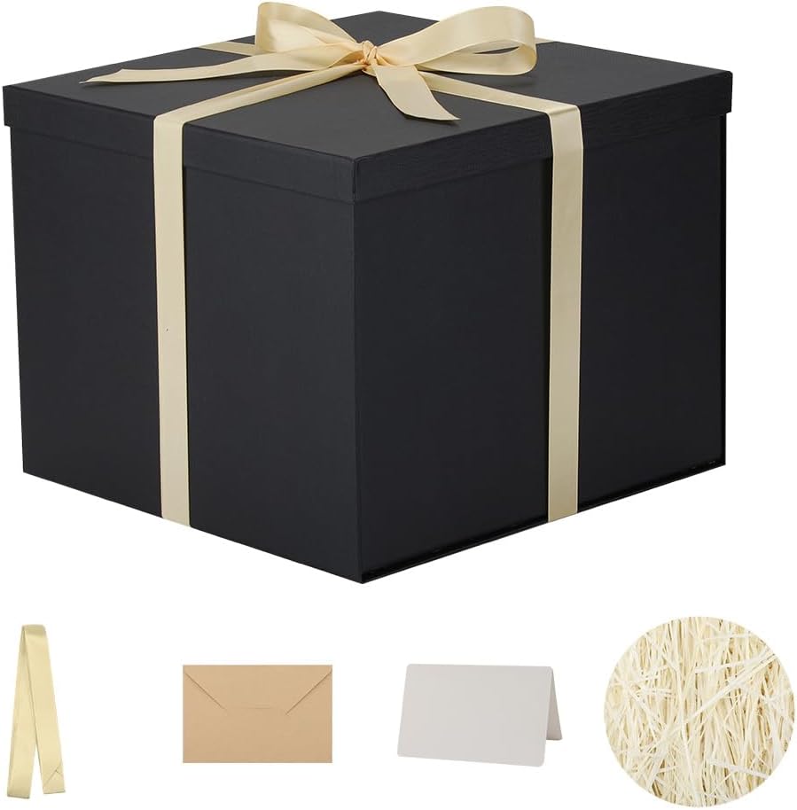 gift box with lid black 12.5x12.5x10 inch, for, main product view
