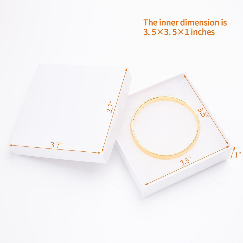 Magicool Hanger Magicool 20 Pack 3.5x3.5x1 Inch Cardboard Jewelry box Necklaces,Bracelets,Earrings,Small Gift Packaging,Jewelry Gift Boxes Lids Filled Cotton(White), 3.5x3.5x1 Inch (Pack of 20)
