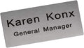 Custom Engraved Name Tag Badge for Business Personalized Identification with Pin or Magnetic Backing Metal ID Badge (Silver/Black, 1.5" x 3")