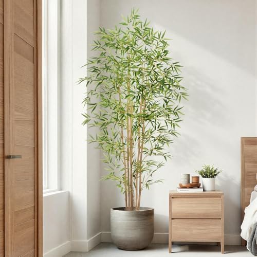 artificial bamboo tree, fake bamboo plant 6ft tall showing dimensions